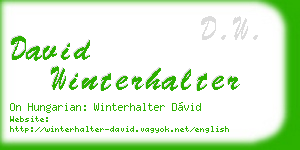 david winterhalter business card