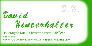 david winterhalter business card